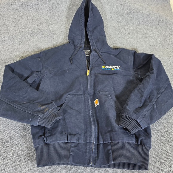 Carhartt Other - Carhartt Mens Navy Blue Loose Fit Quilted Lined Hooded Active Jacket 0J0140-M M